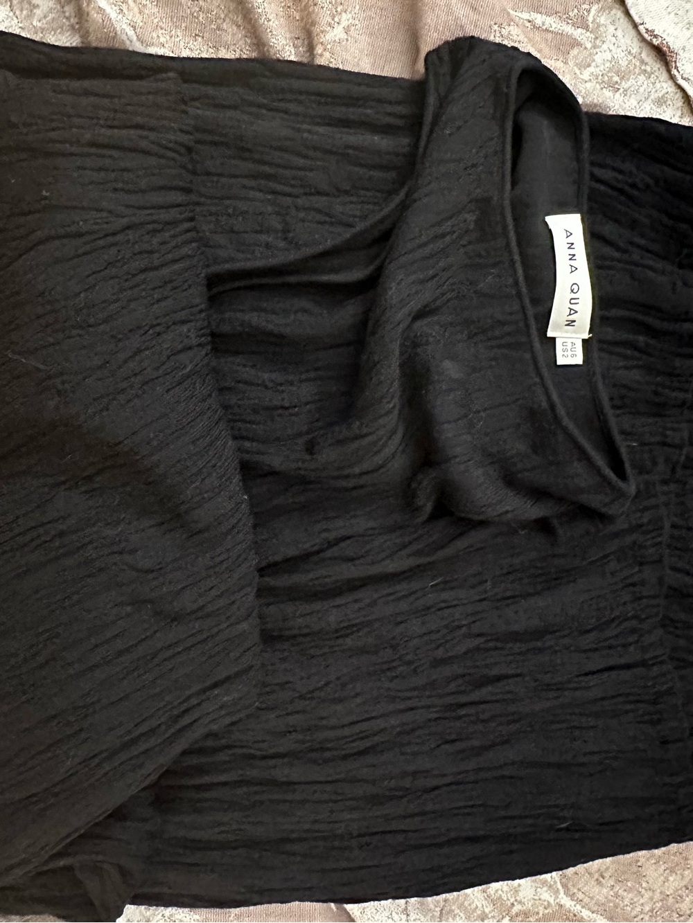 LIMITED EDITION Anna Quan LINEN Black Textured Sleeveless Midi Dress - Picture 3 of 3